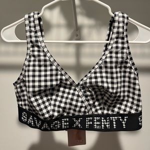 BRAND NEW SAVAGEXFENTY Checkered Black & White Bralette, Size 1X